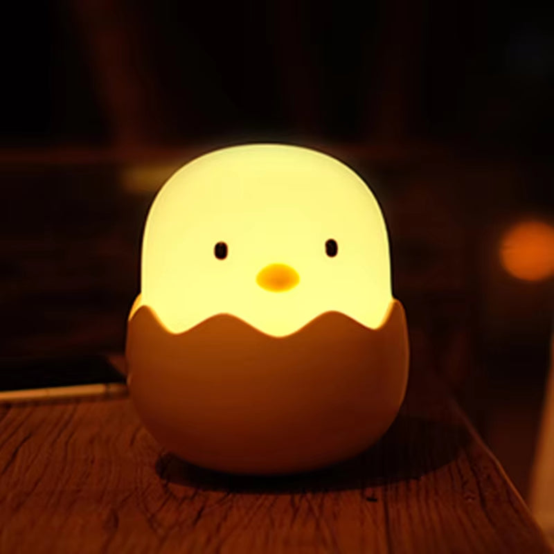 Eggshell Chicken Night Light Cartoon LED Light Bedroom Children Touch Adjustable Light Rechargeable Warm Light Atmosphere Light